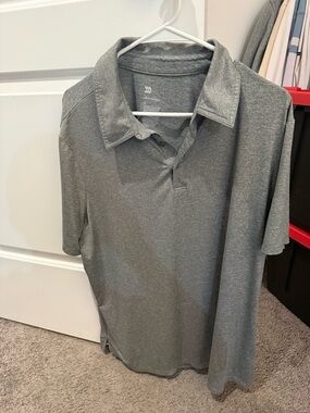 all in motion Heather Gray & black Men's Polo
